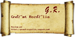 Gnámt Rozália névjegykártya